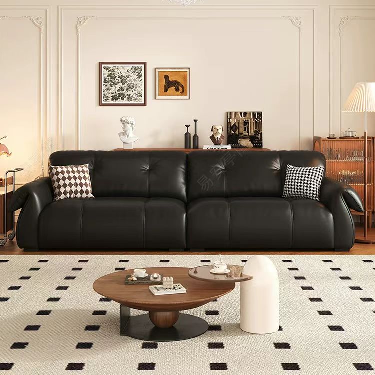 義式極簡風 復古輕奢頭層牛皮大象耳朵皮沙發 OL-2988#