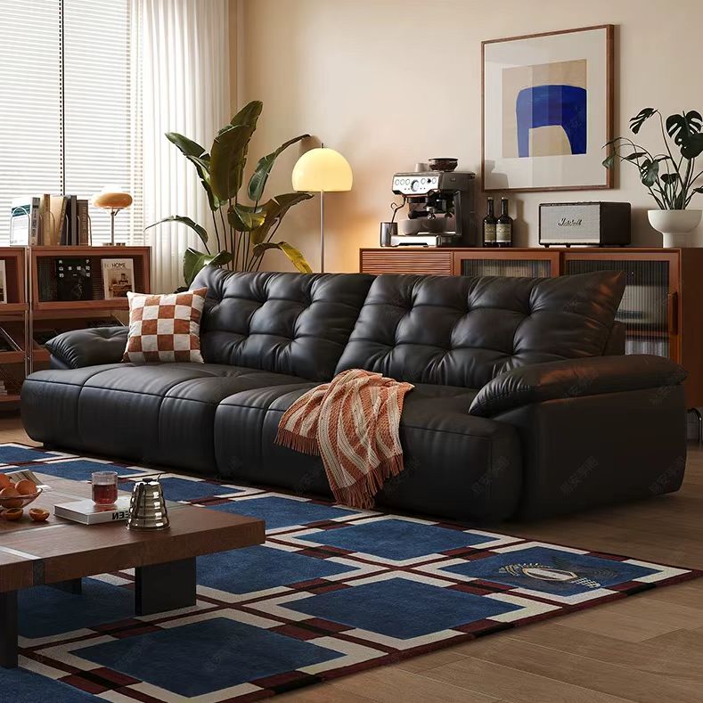 中古侘寂風 小戶型泡芙拉扣黑糖波波沙發 OL-豪尔#