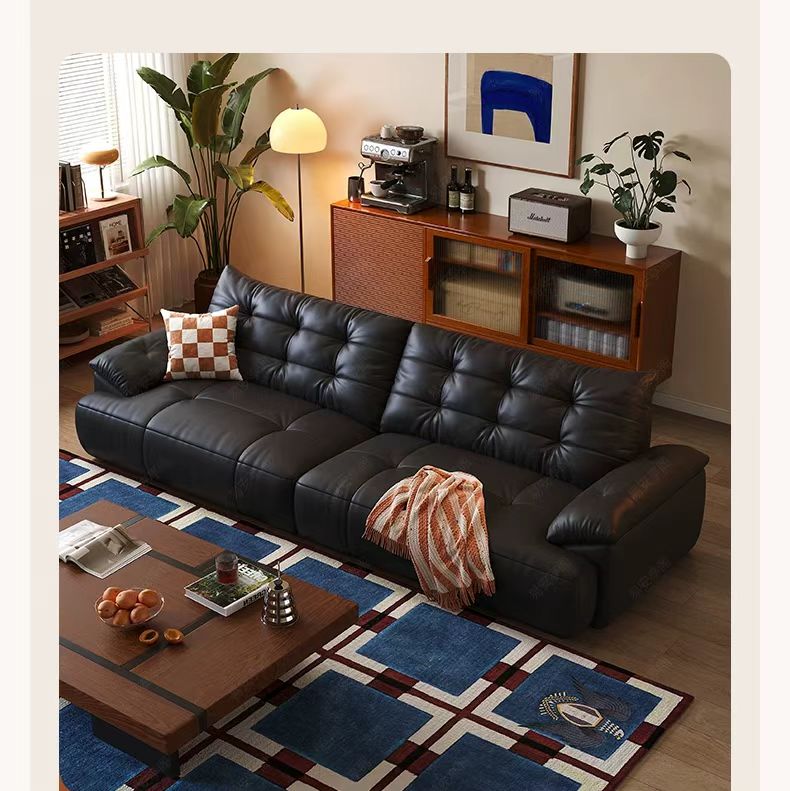 中古侘寂風 小戶型泡芙拉扣黑糖波波沙發 OL-豪尔#