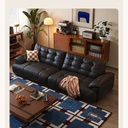 中古侘寂風 小戶型泡芙拉扣黑糖波波沙發 OL-豪尔#