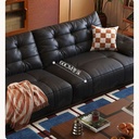 中古侘寂風 小戶型泡芙拉扣黑糖波波沙發 OL-豪尔#