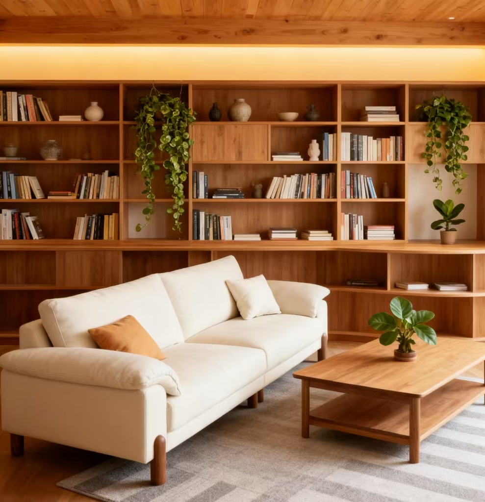 義式極簡風 胡桃木直排頭層牛皮沙發 OL-2299#