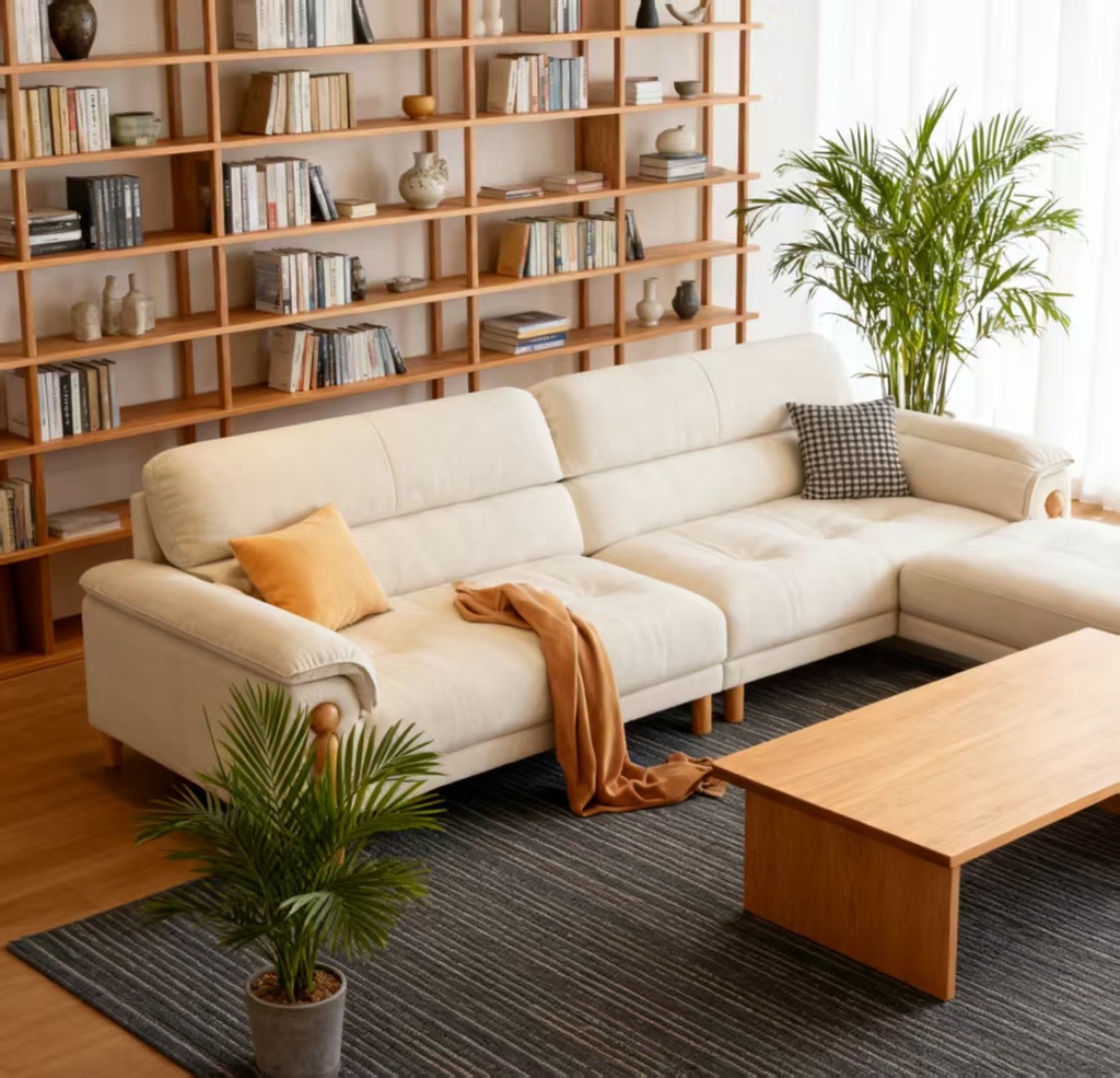 北歐風 直排小戶型雲朵實木布沙發 OL-曦日#