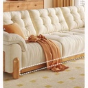 中古侘寂風 直排奶油多功能伸縮電動布沙發 OL-黎夏#