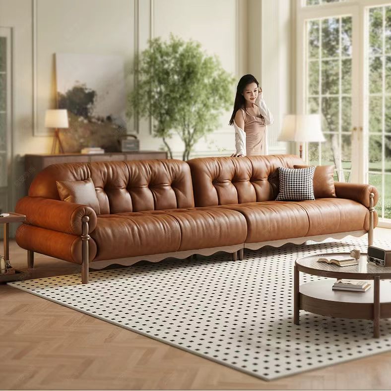 中古侘寂風 皮沙發 OL-里格#