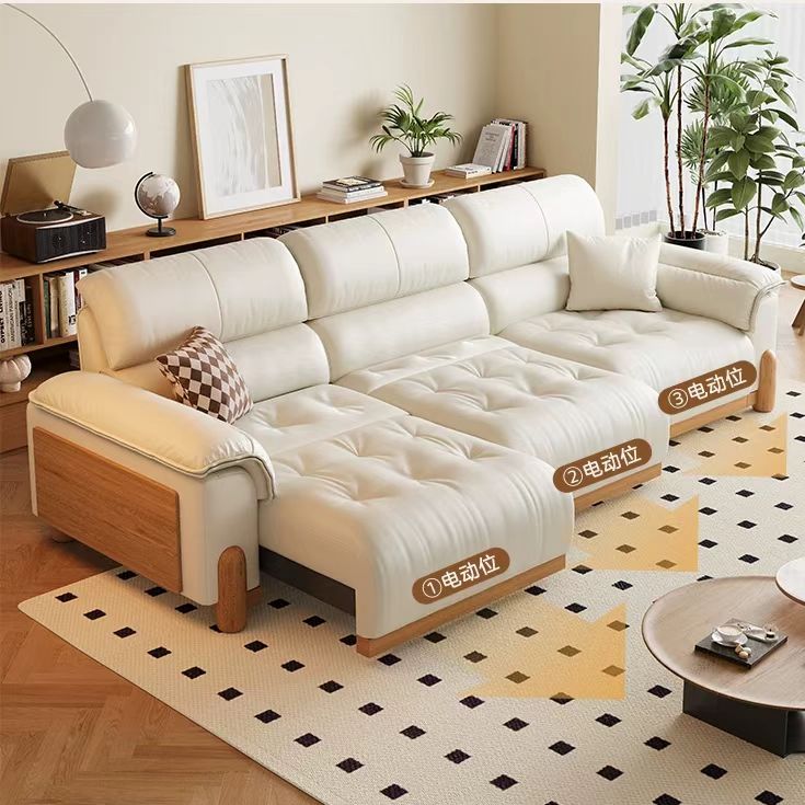 中古侘寂風 多功能伸縮頭層牛皮油蠟皮沙發 OL-德勒#