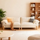 北歐風 直排小戶型奶油貓抓布沙發 OL-齊夏#