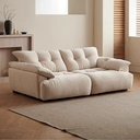 現代簡約風 直排可調節靠背羽絨雲朵布沙發 OL-花苞#