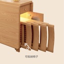 北歐風 實木 伸縮折疊 餐桌（含輪子、氛圍燈）