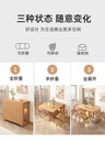北歐風 實木 伸縮折疊 餐桌（含輪子、氛圍燈）