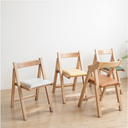 北歐風 實木 軟包坐墊 折疊椅