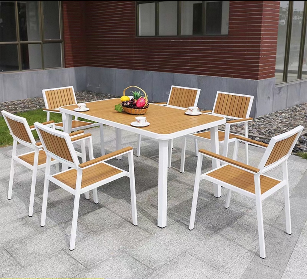 戶外家具 白框竪紋椅XND-636003高-卡其白框