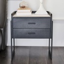 義式極簡 木飾面 岩板床頭櫃 ST-AJ08双抽