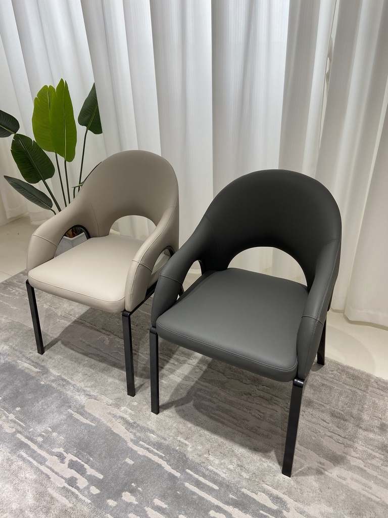 現代簡約 皮質 扶手靠背椅 MYBS-  