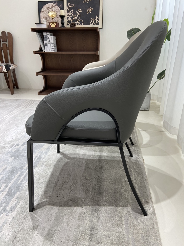 現代簡約 皮質 扶手靠背椅 MYBS-  