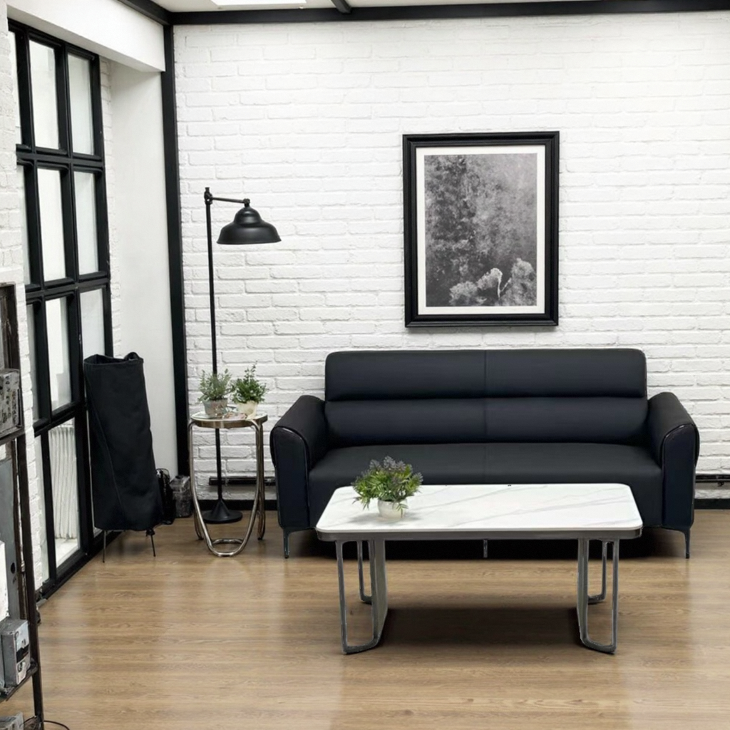 商務辦公 優質西皮 鋼架沙發 雙人位 ZY-S318