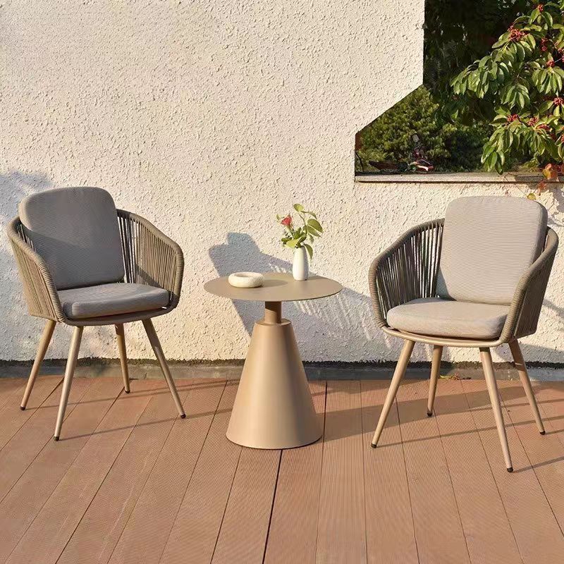 戶外桌椅 金屬框架 繩編扶手單椅FBL-SY-P26