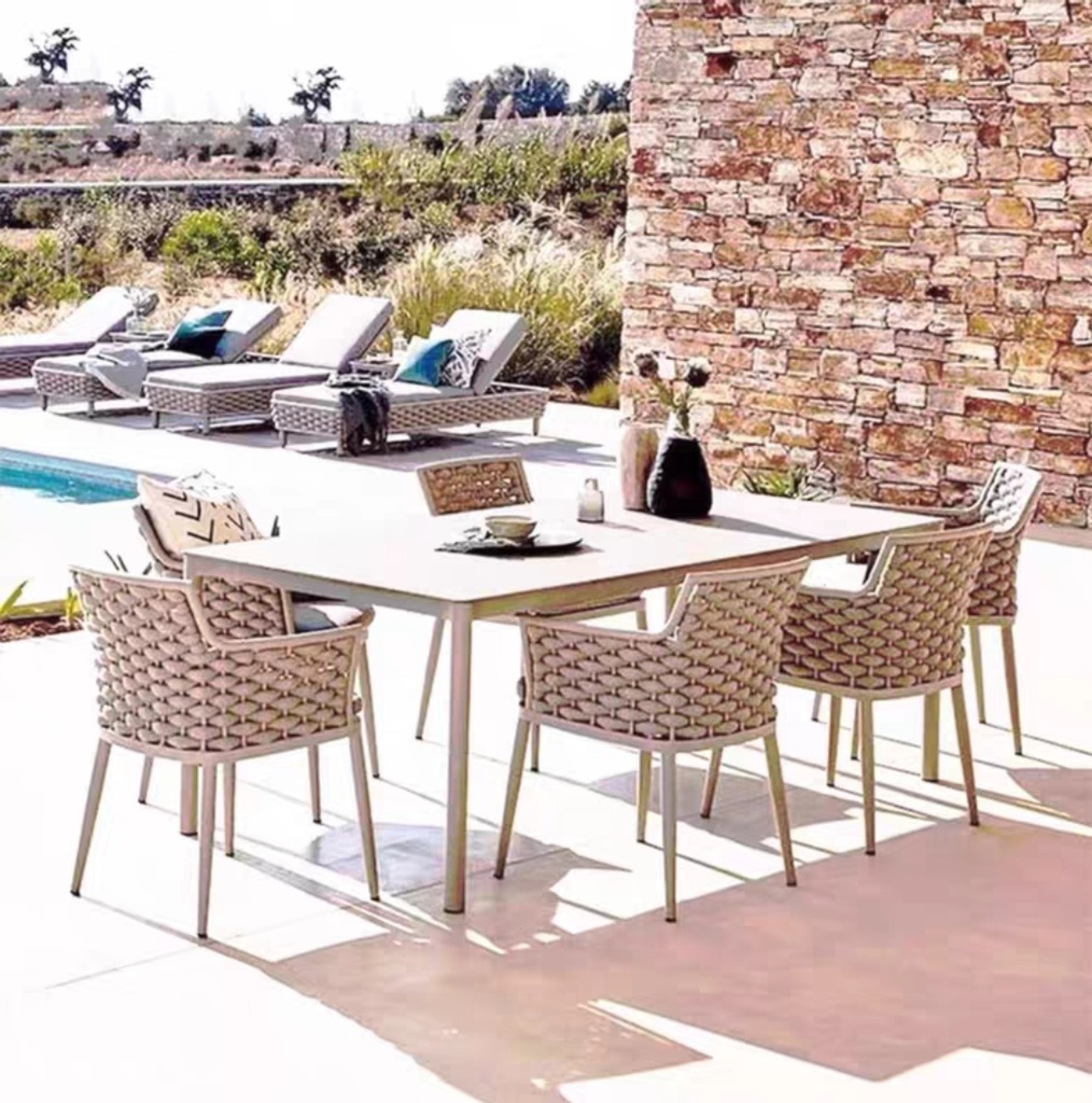 戶外桌椅 防水繩編 鋁架扶手椅FBL-SY-P27