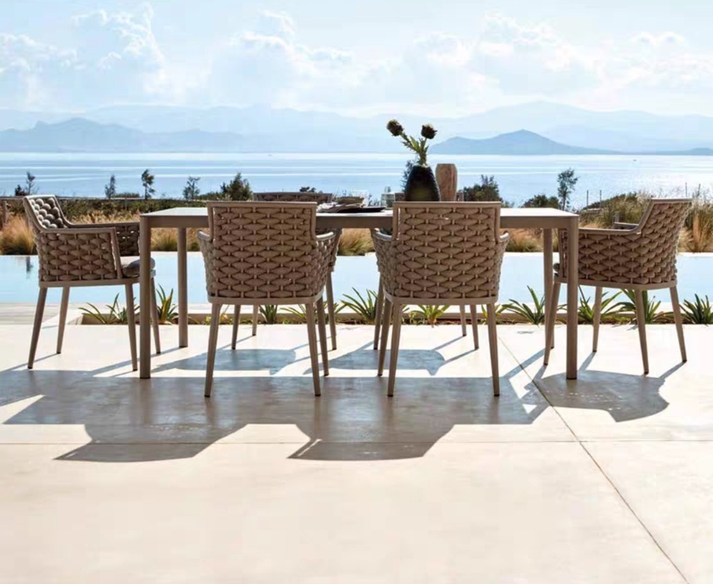 戶外桌椅 防水繩編 鋁架扶手椅FBL-SY-P27