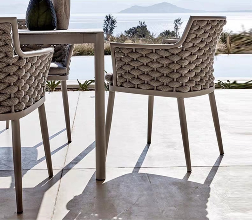 戶外桌椅 防水繩編 鋁架扶手椅FBL-SY-P27