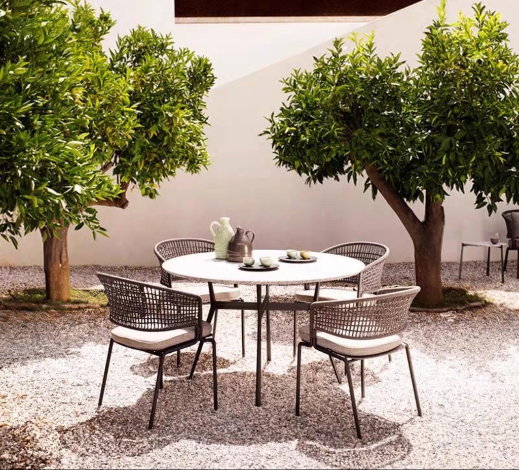 戶外家具 金屬框架 繩編扶手單椅FBL-SY-P30