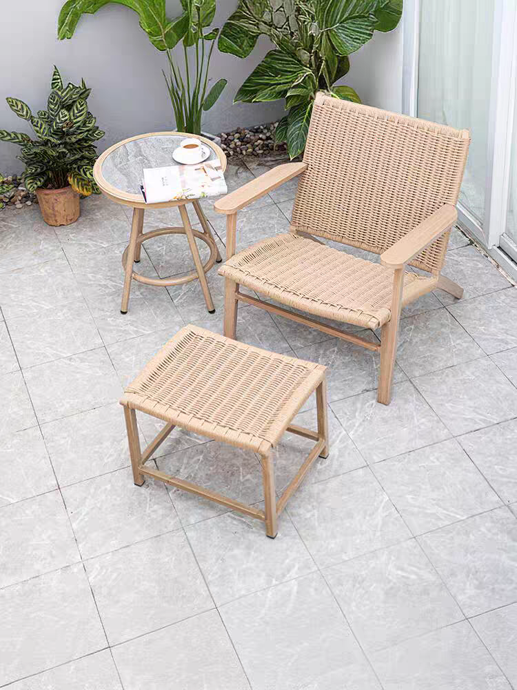 戶外桌椅 繩編 實木扶手椅FBL-SY-C01