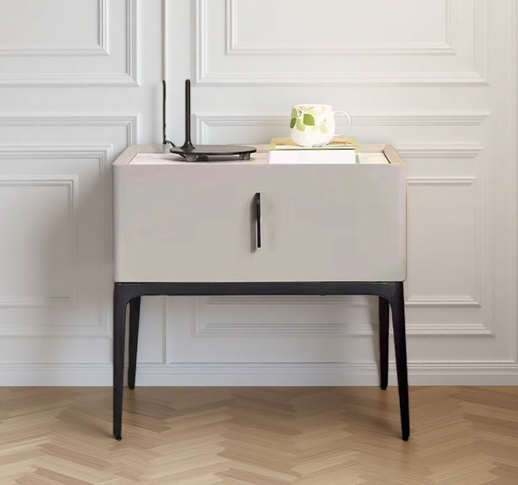 現代簡約   奶油色烤漆 床頭櫃 ST＃B29