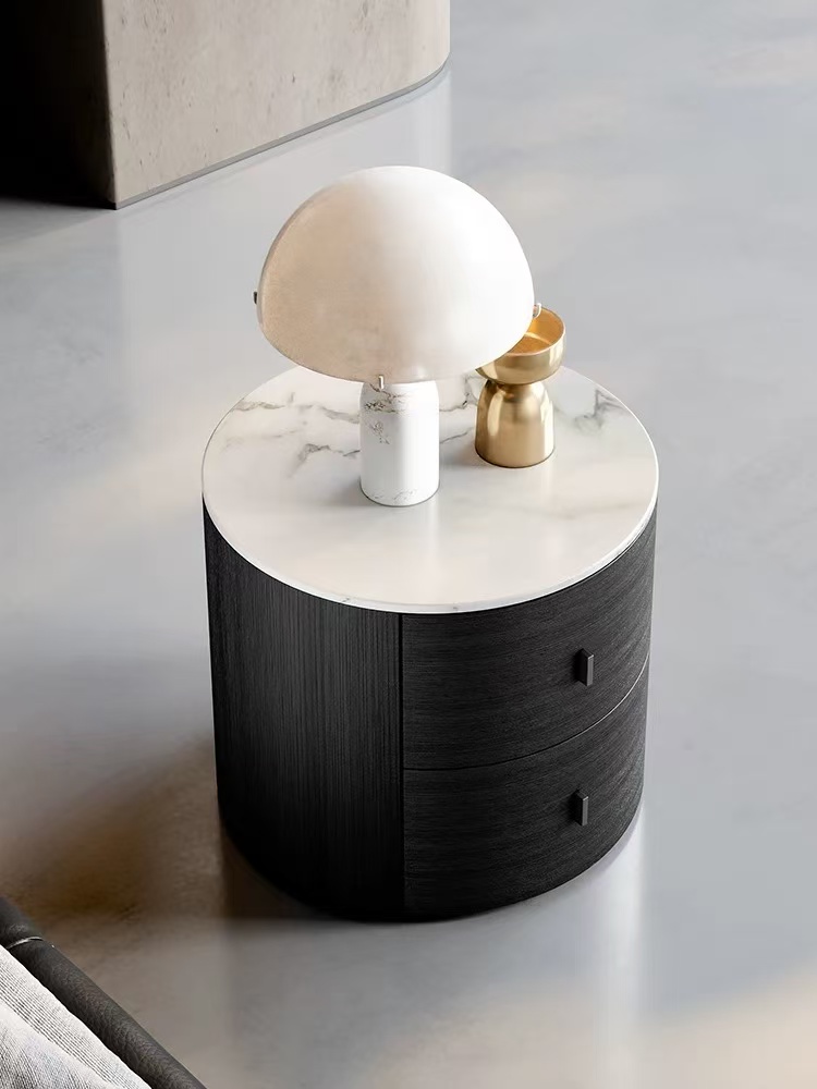 現代簡約  實木床頭櫃  ST030微晶大理石