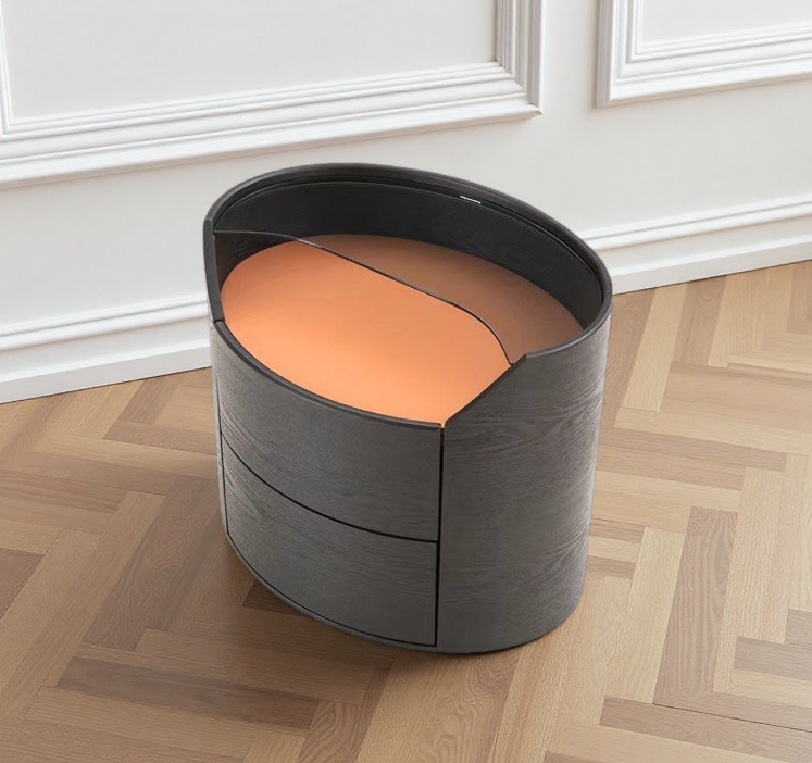 現代簡約 實木 圓形床頭櫃ST225