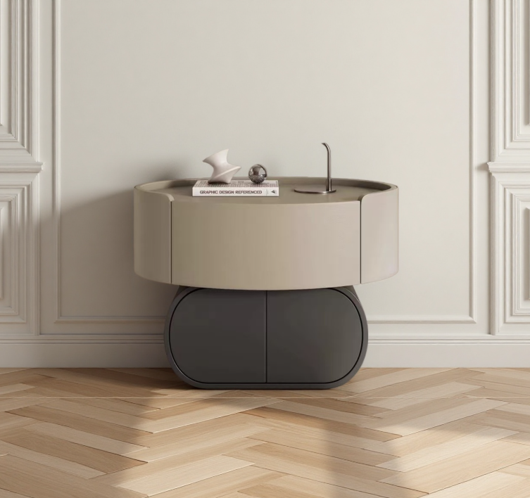 現代簡約 實木烤漆 雙層床頭櫃ST-8181B