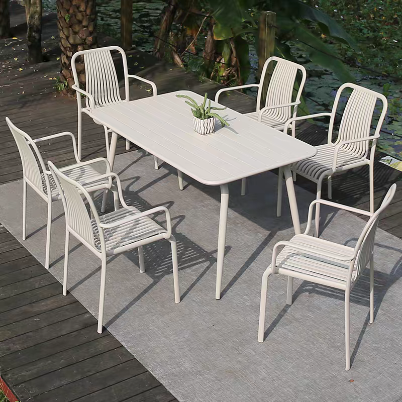 戶外桌椅 鋁材 長方桌 