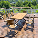 戶外桌椅 鋁材 木紋色面長桌FBL-SY-A07