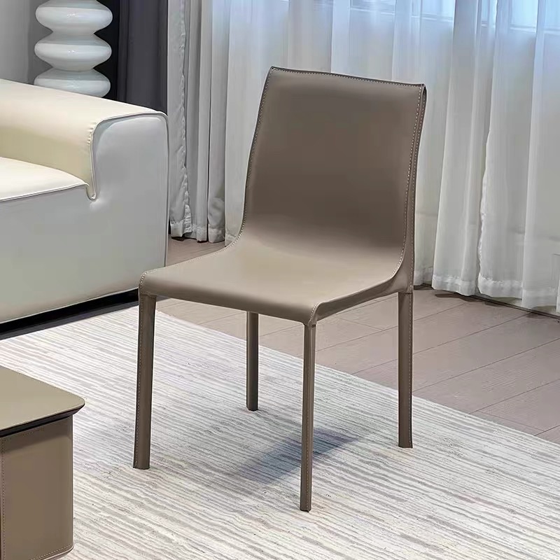 意式極簡 馬鞍皮 餐椅 