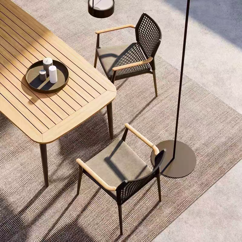 户外家具 木紋面 鋁材長桌FBLSY-A08