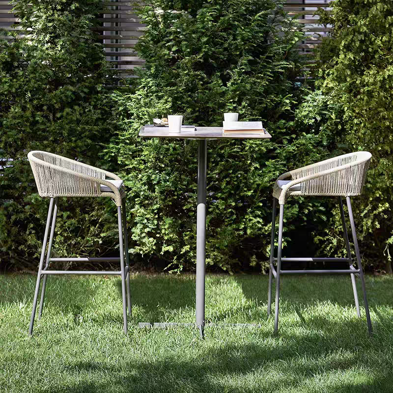 戶外桌椅 鋁材 繩編高脚吧椅FBL-SY-Z04