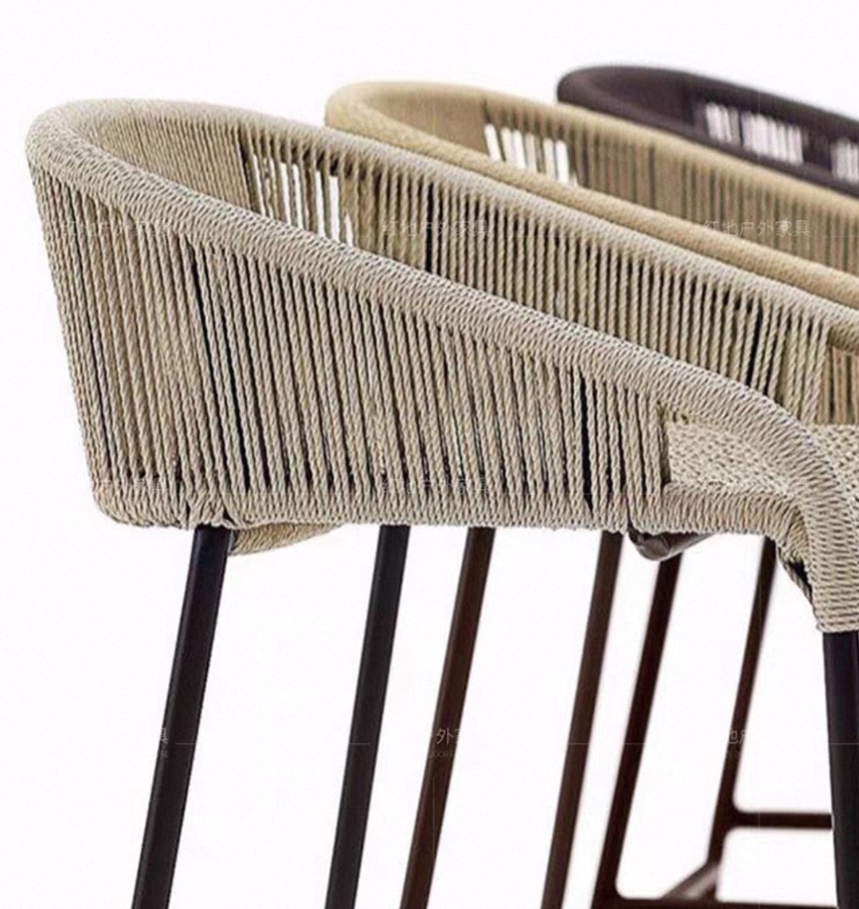 戶外桌椅 鋁材 繩編高脚吧椅FBL-SY-Z04