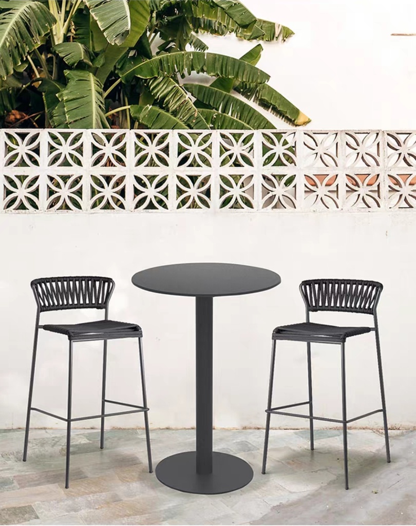 戶外桌椅 繩編 弧形靠背 高脚椅FBL-SY-Z06