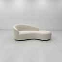 奶油風 弧形 絨布沙發