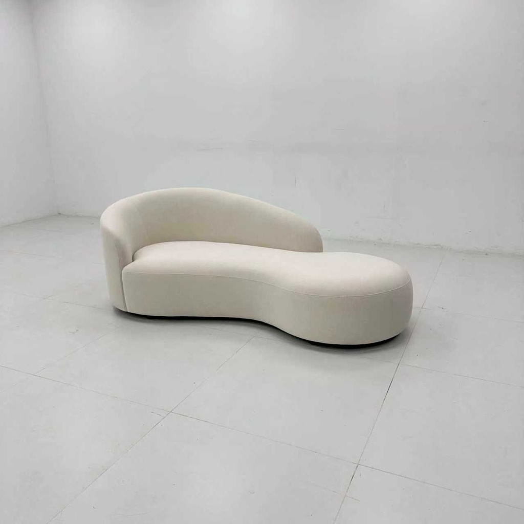 奶油風 弧形 絨布沙發