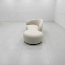 奶油風 弧形 絨布沙發