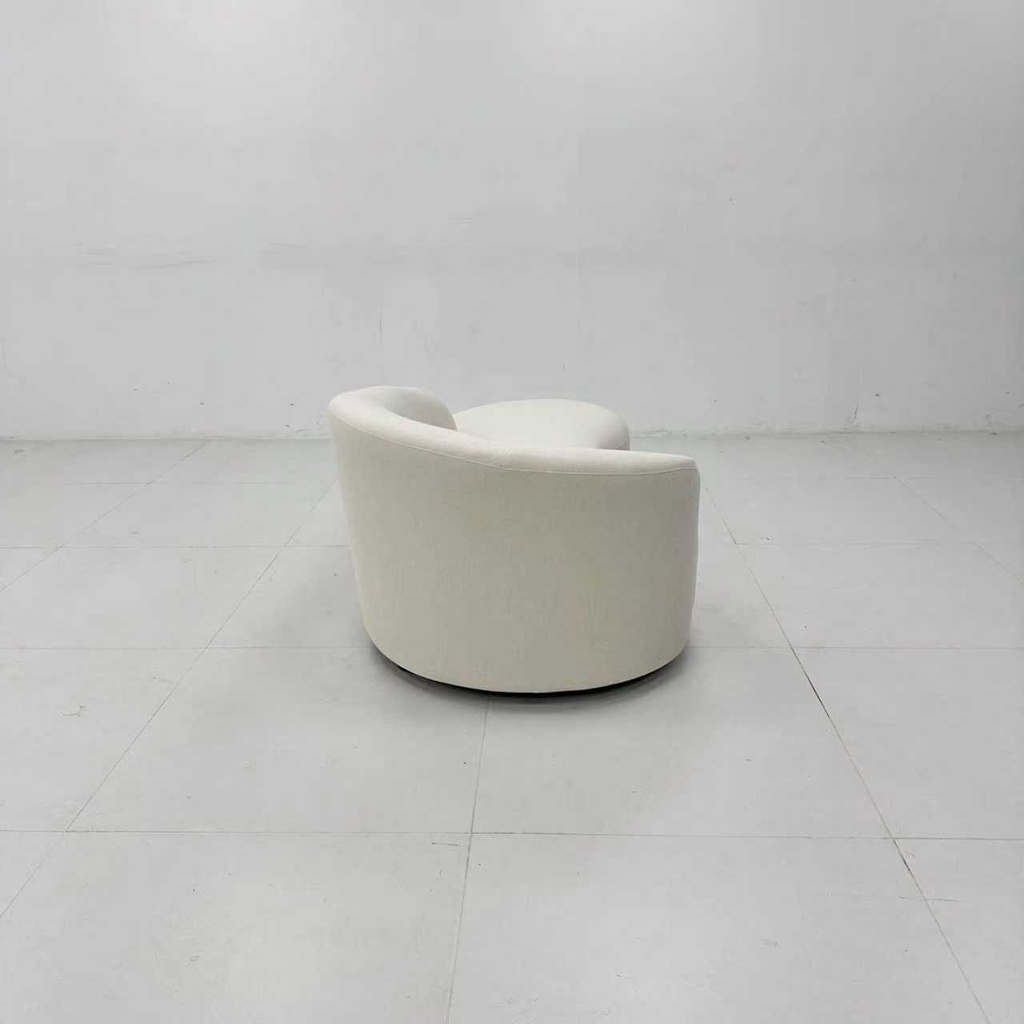 奶油風 弧形 絨布沙發