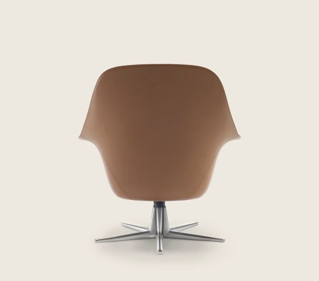 義式極簡 皮革軟墊 旋轉單椅