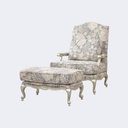 歐美式 提花布藝 實木單人老虎椅QJ-FX002
老虎椅+腳踏