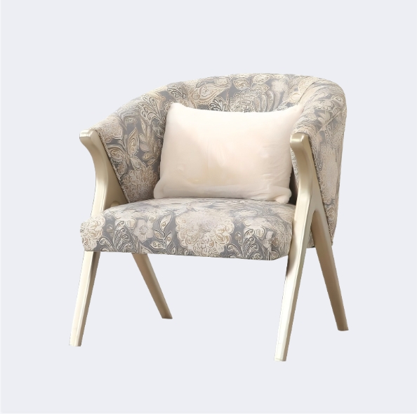 歐美式 軟包靠背 實木 布藝單椅QJ-FX13單椅