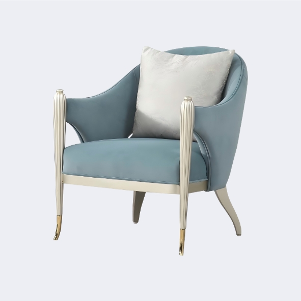 歐美式 實木 布藝單人老虎椅QJ-FX21休閑椅