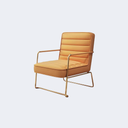 義式極簡 鋼架 皮面扶手椅YFN-B042