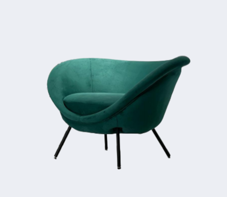 義式極簡  設計師款 布藝元寶單椅YFN-K068