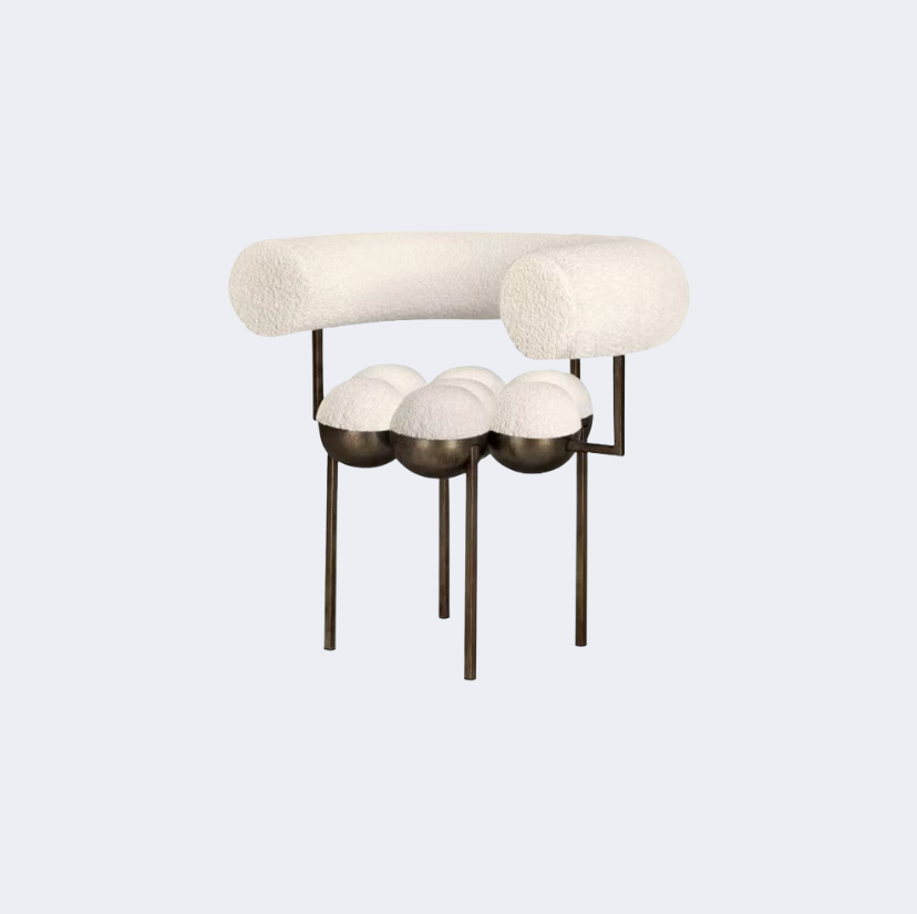 義式極簡 設計師款 異形 布藝花朵椅YFN-K198