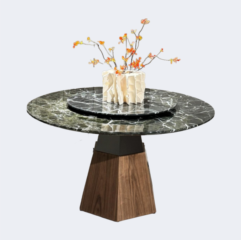 義式極簡 奢石 那秋綠 帶轉盤圓臺SL-2521#