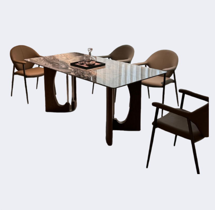 義式極簡 奢石 印象威尼斯棕 長餐臺SL-2210#